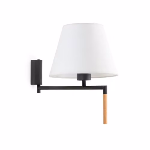 Faro Lighting Netlighting Ron Wall Light in Grey with White Fabric Shade E27