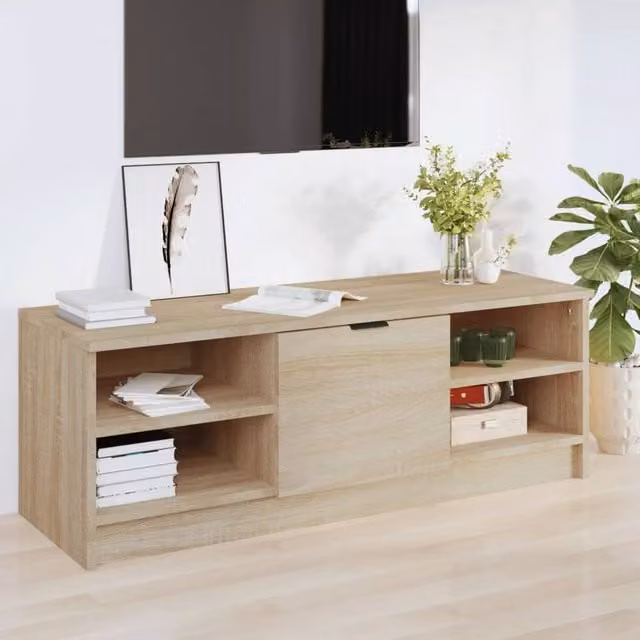Berkfield Home Sonoma Oak TV Cabinet in Brown, W: 102 cm, D: 35.5 cm, H: 36.5 cm – 1