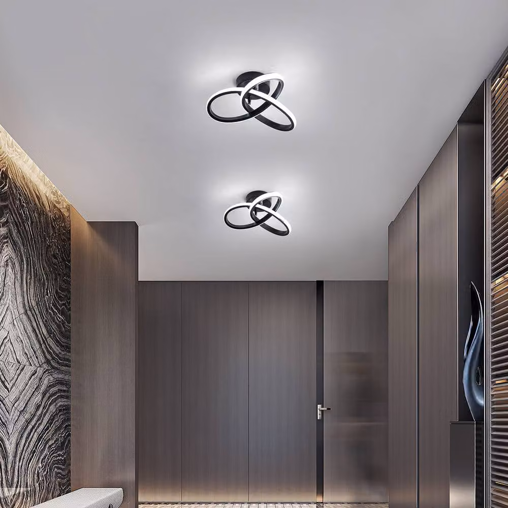 Pheashine Modern 22W LED Flower Ceiling Light in True Black – 4