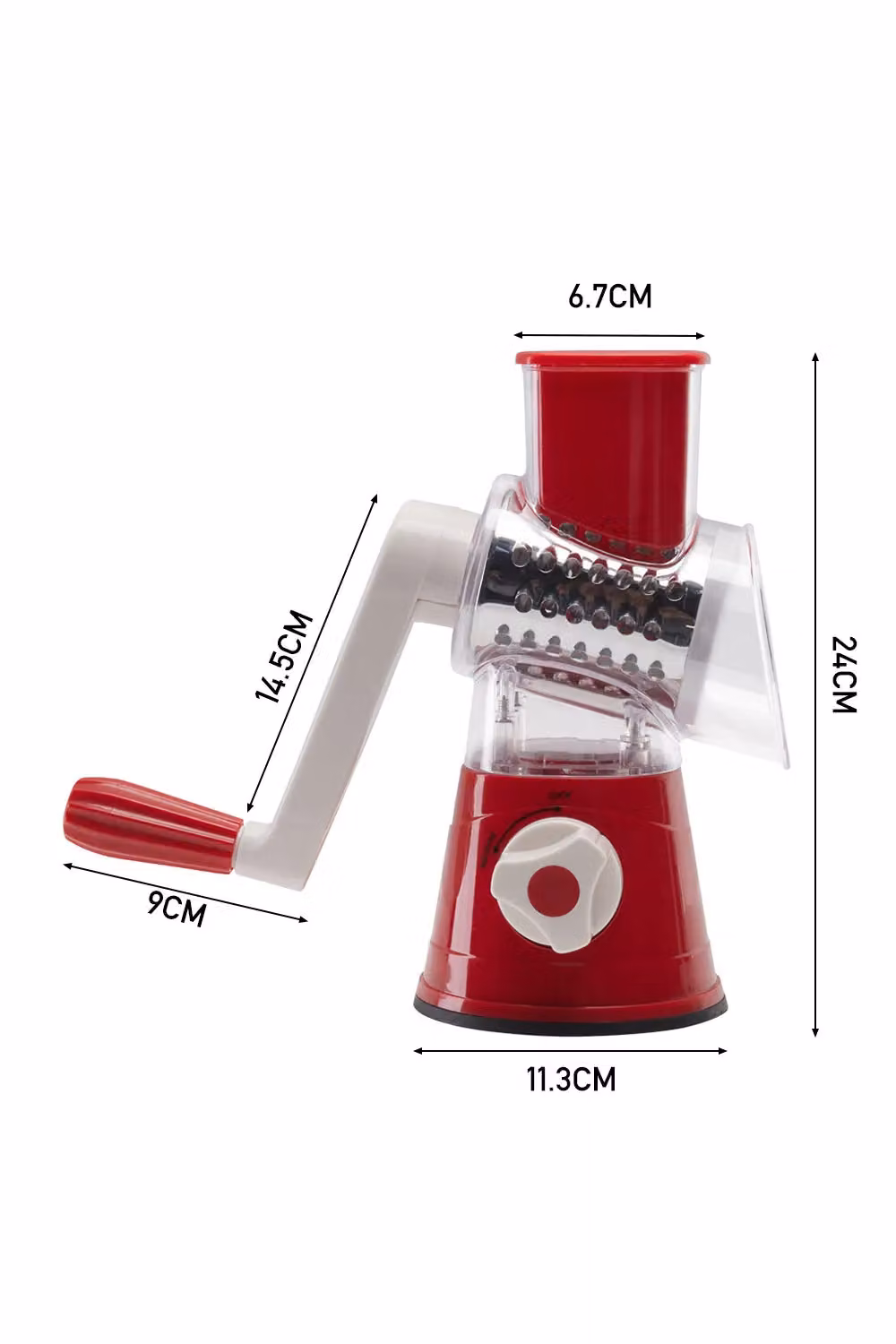 Living and Home Manual Vegetable Slicer and Chopper with 3 Blades, Red – 4