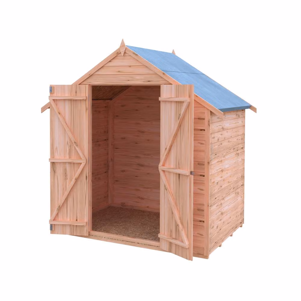 Shires Brown Overlap Double Door Garden Shed with Gable Roof – 2