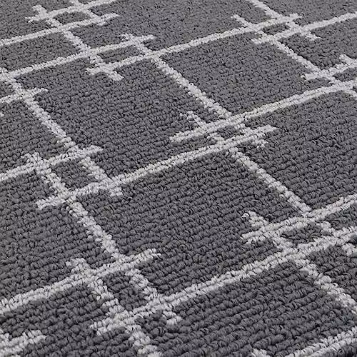 JVL Vector Machine Washable Latex Backed Runner Doormat, Grey, W: 57 cm, L: 150 cm – 4