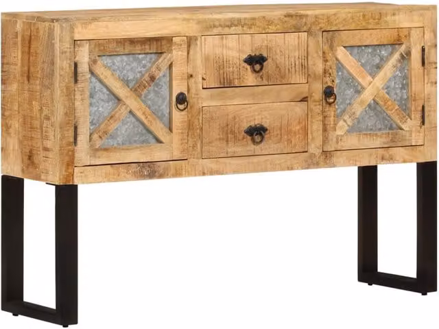 Berkfield Home Industrial Mango Wood Sideboard in Brown, W/D/H: 110 x 30 x 74 cm
