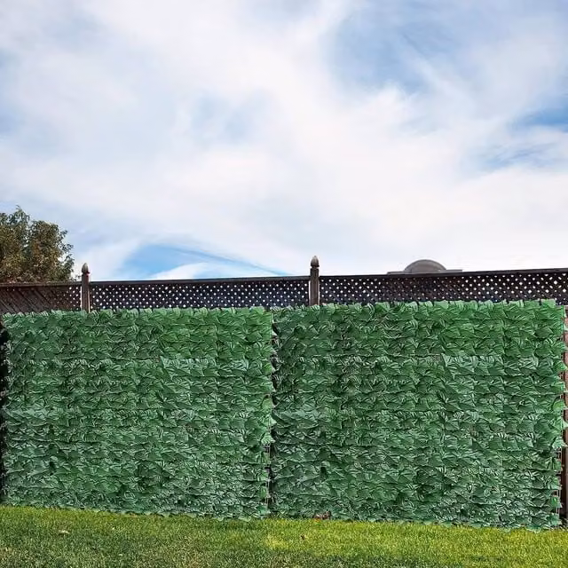 NESTLUNE Artificial Ivy Leaf Hedge for Garden Fence and Wall Privacy, Green, W: 100 cm, H: 80 cm – 1