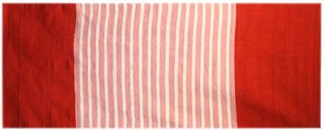 KDMD Handwoven Indian Cotton Ethnic Rug in Red and Pink, W/D: 70 x 170 cm