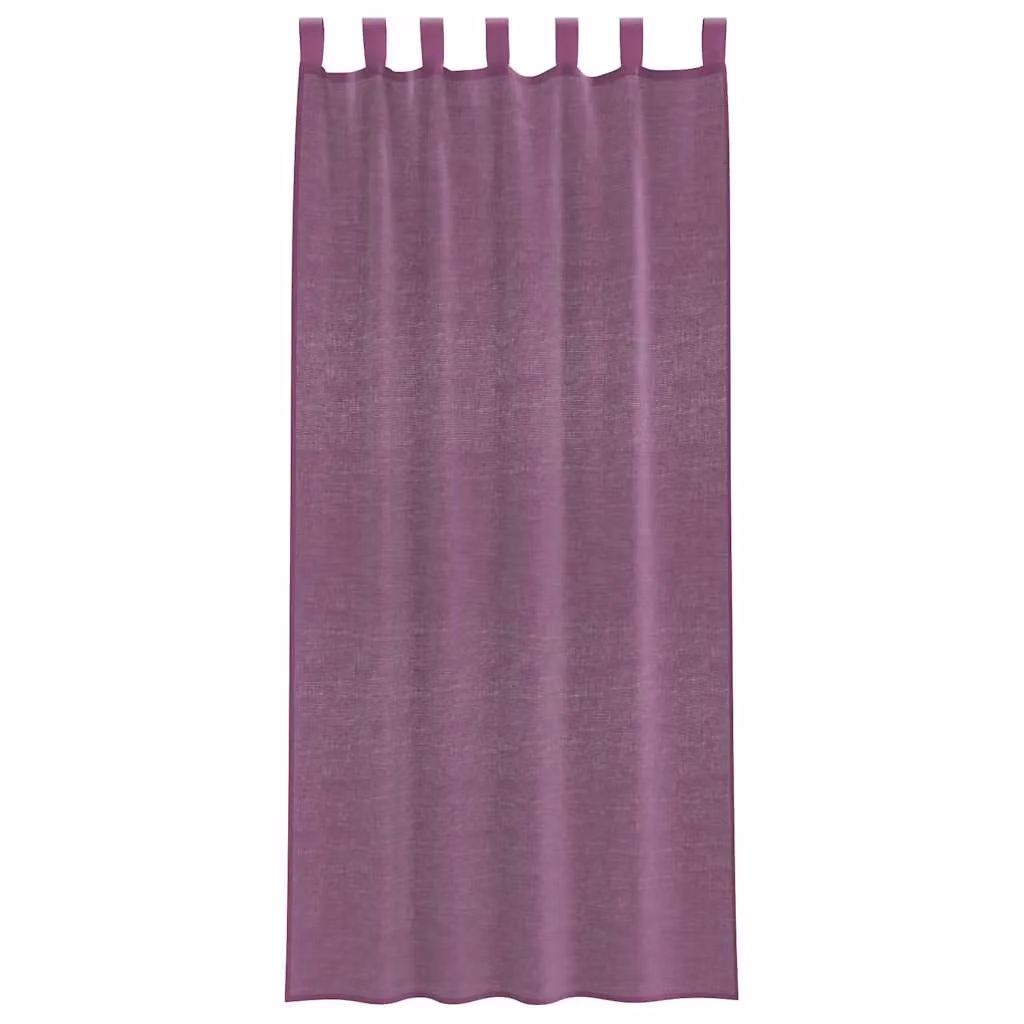 Berkfield Home Purple Voile Fabric Panel Curtains with Tabs, 2 Pack, W: 140 cm, H: 245 cm – 4