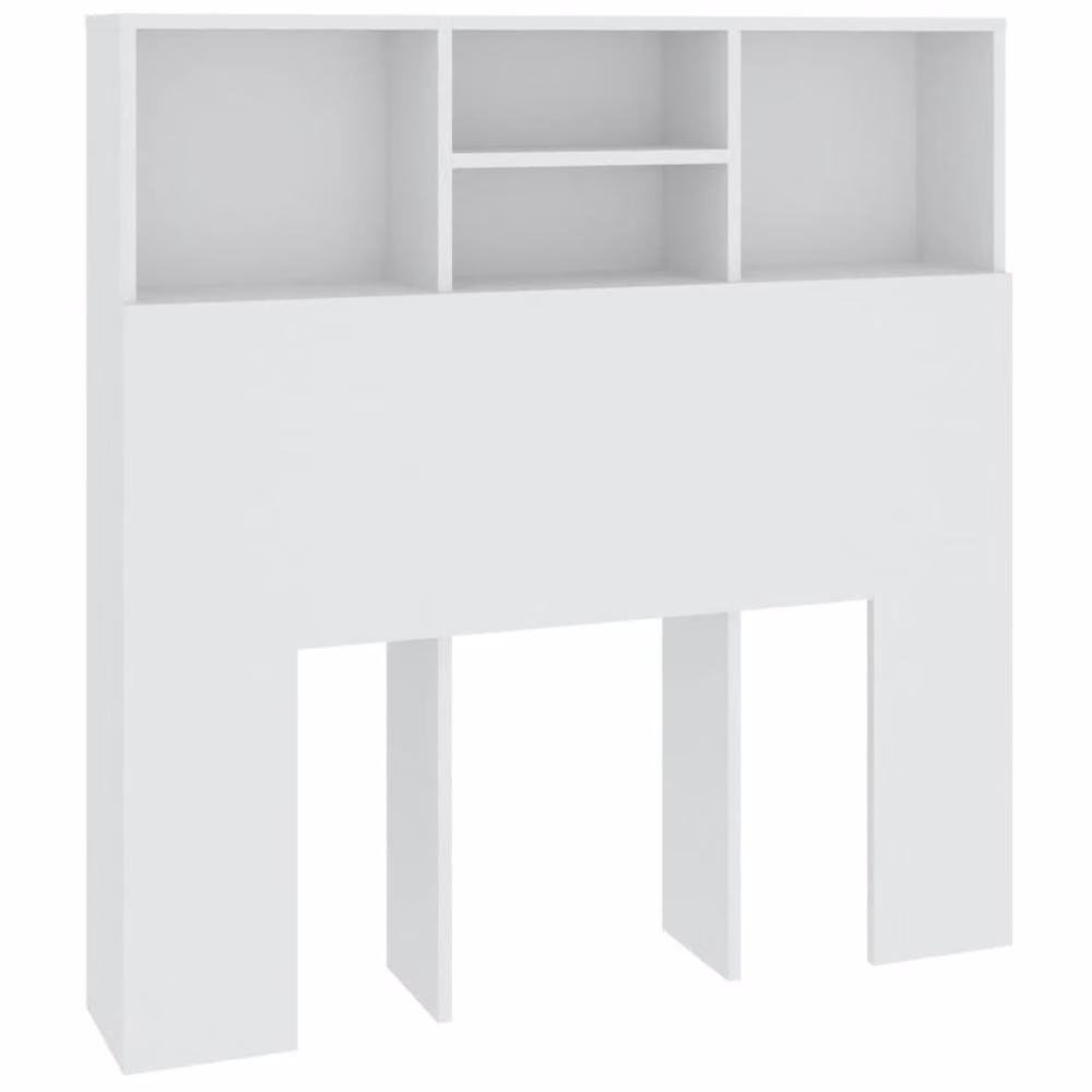 Berkfield Home White Headboard Cabinet W: 100 cm, D: 19 cm, H: 103.5 cm – 2