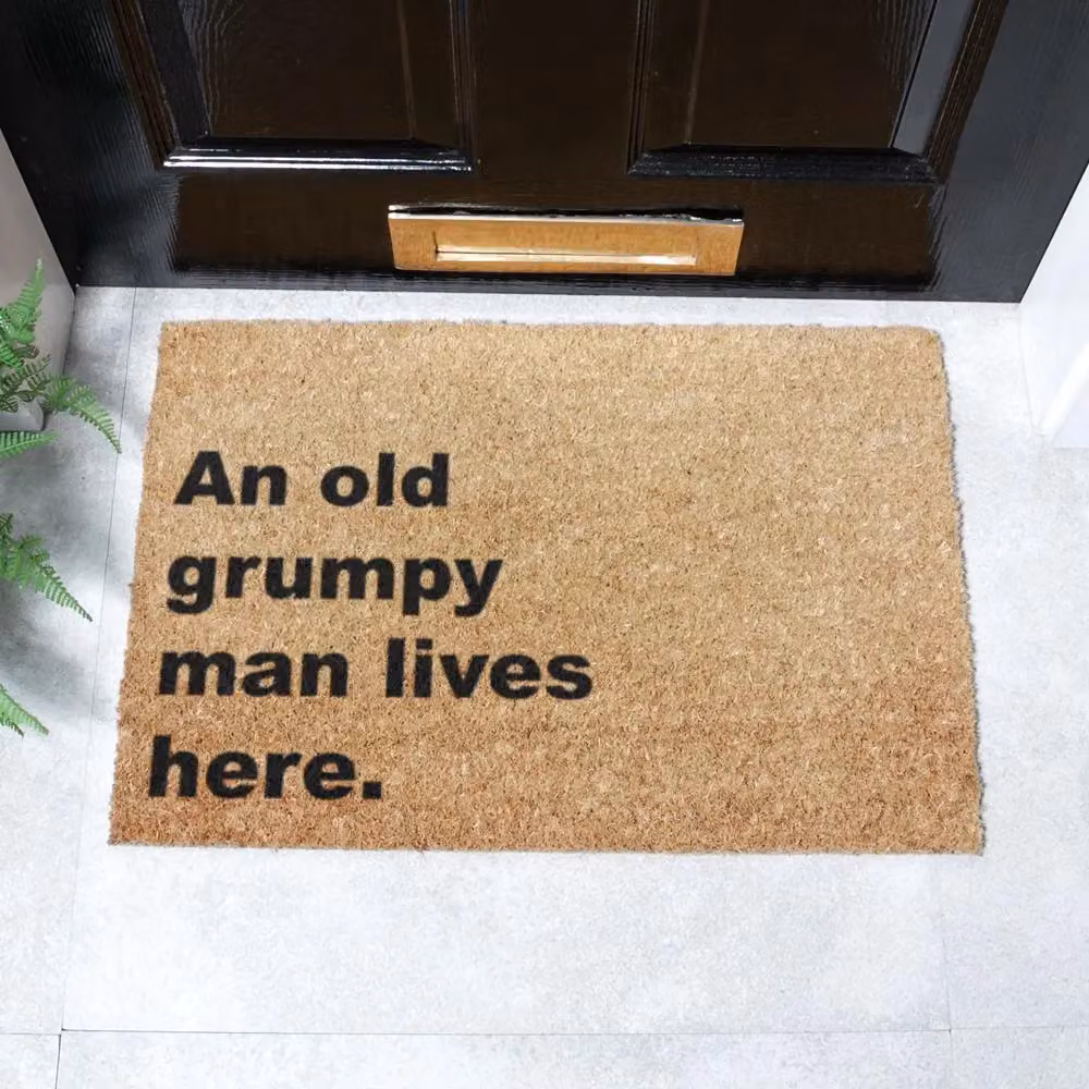 Artsy Mats Grumpy Man Lives Here Doormat, Black and Brown, W: 60 cm, D: 40 cm – 2