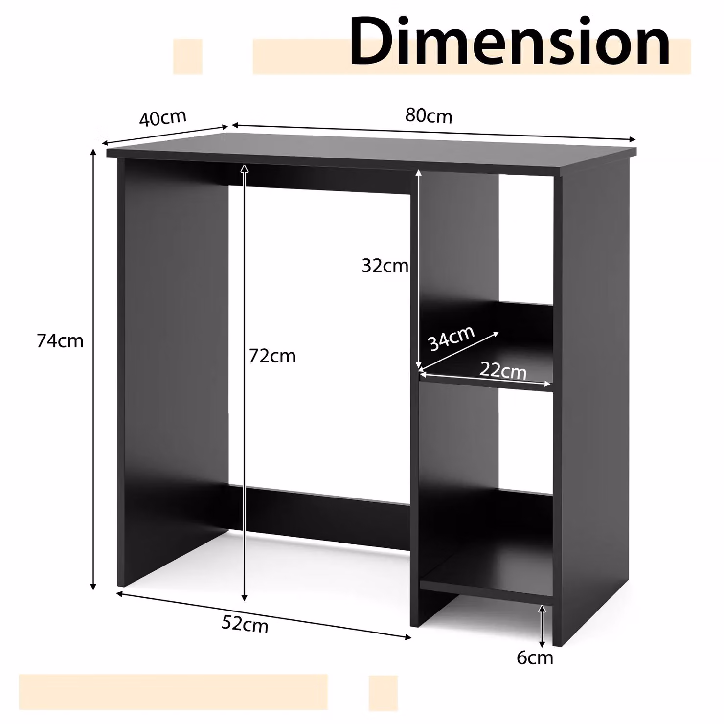 Gymax Modern Black Home Office Computer Desk – 2