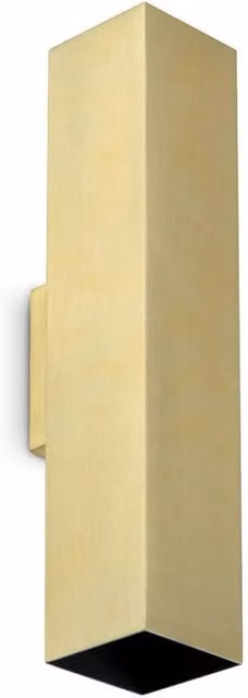 Netlighting Look Square Up & Down Wall Lamp in Yellow Brass with 2x GU10 Sockets, 30 cm