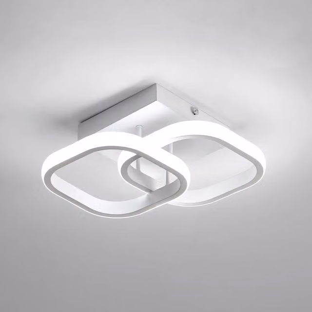 GOECO Modern Square LED Ceiling Light, 22W, Cool White 6500K, Black and White