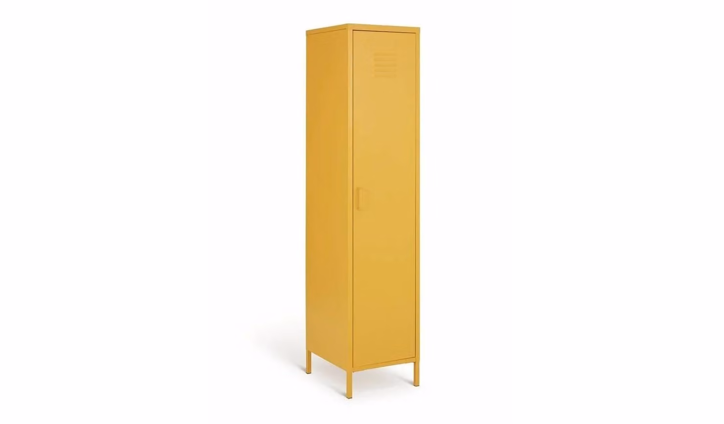Cheap Furniture Warehouse Yellow Metal Wall Mounted Industrial Storage Cabinet with Hinged Doors and Internal Shelves