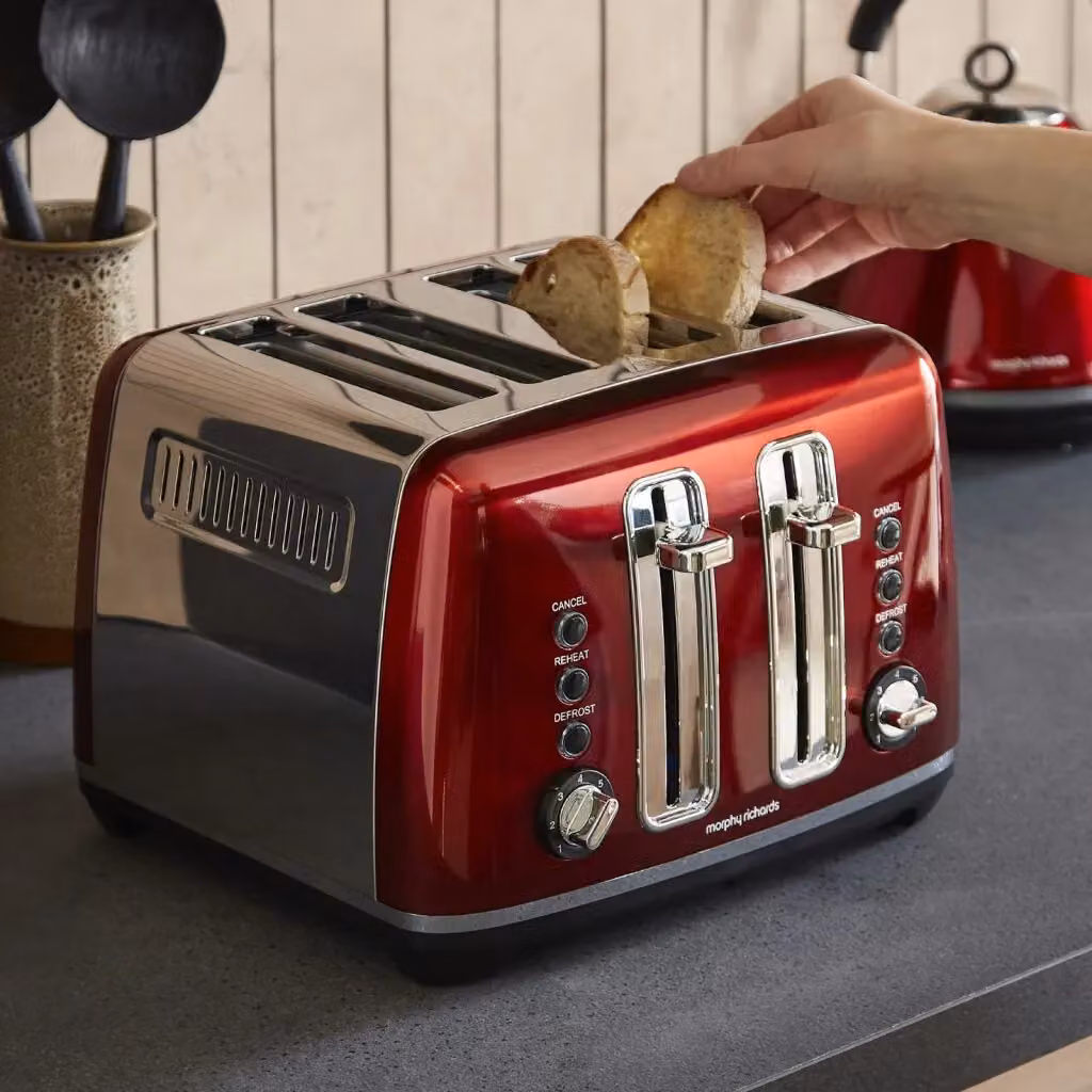 Morphy Richards Accents 4 Slice Toaster in Metallic Purple and Red – 2