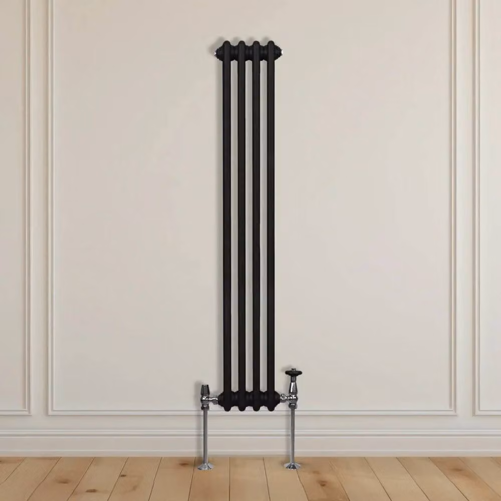 Monstershop Traditional 3 Column Steel Radiator, Black, H: 150 cm, W: 20.2 cm, D: 10 cm – 6
