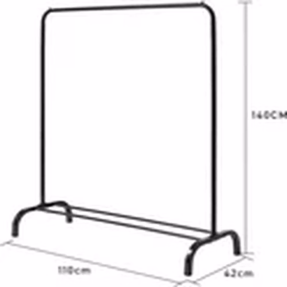 Havendro Black Heavy Duty Metal Clothes Rail and Shoe Storage Shelf for your Bedroom, W/D/H: 140 x 42 x 42 cm – 2
