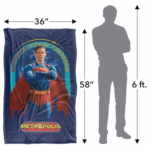 Warner Bros. Superman 2025 City Of Tomorrow Super Soft Fleece Throw Blanket, Multicolour, W/D/H: 91 x 147 cm – 4