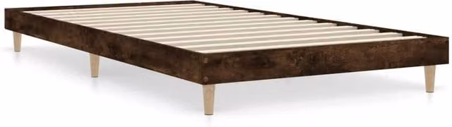 Berkfield Home Smoked Oak Bed Frame in Brown, W/D/H: 90 x 200 cm – 1