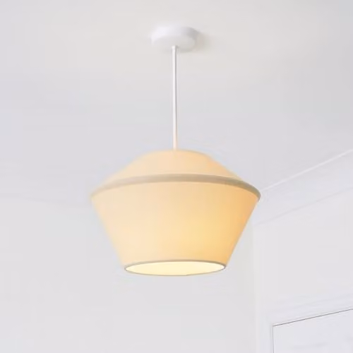 CGC Lighting Celest Beige Spherical Cotton Fabric Lampshade, Diameter: 30 cm