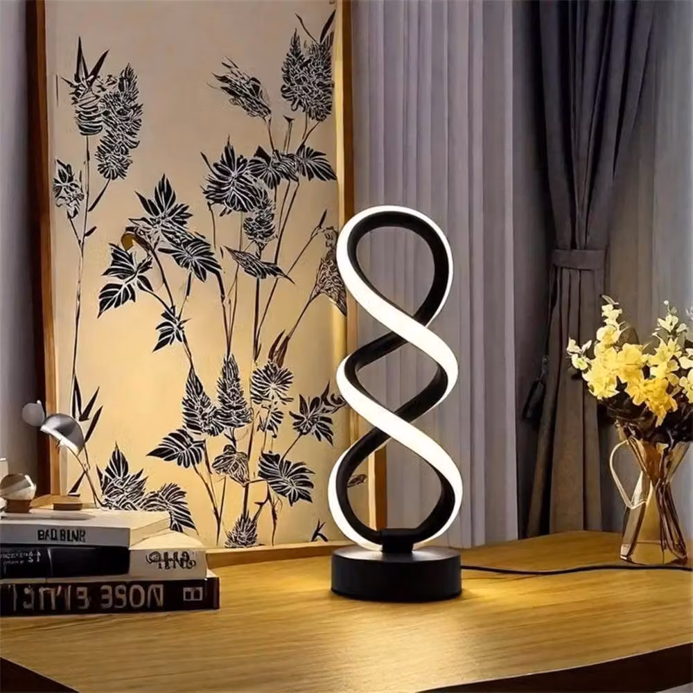 KORVIXA Black Modern Dimmable LED Table Lamp – 2