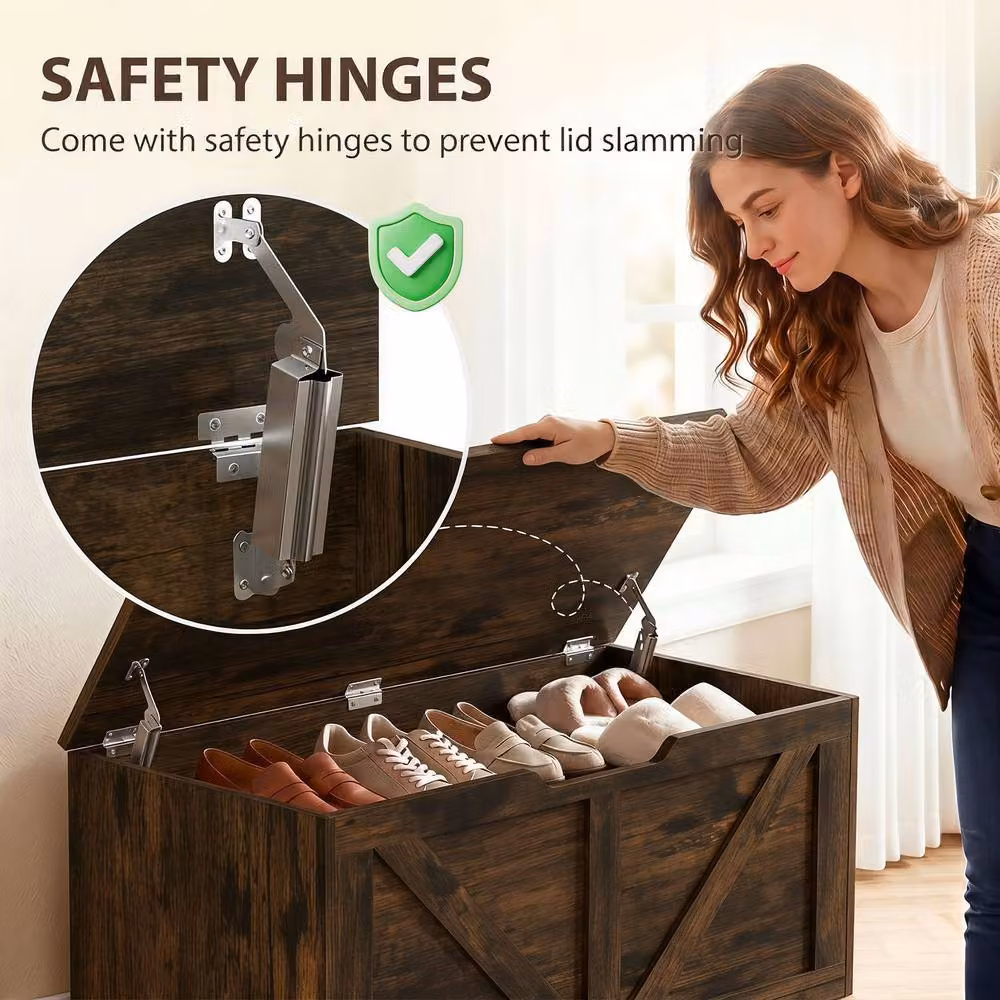 STILVORA Rustic Brown Storage Box with Soft Close Lid – 6
