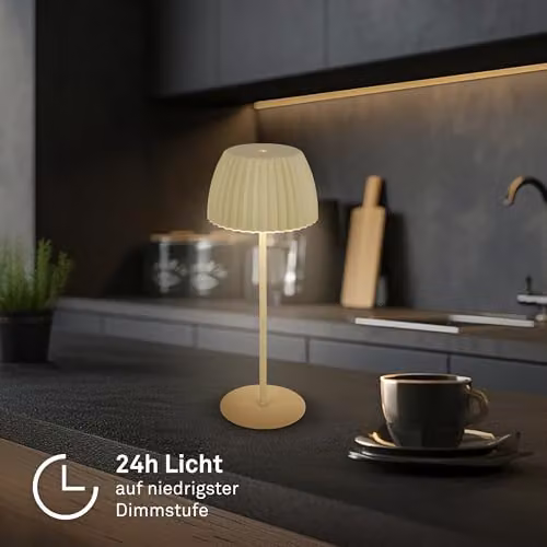 Briloner Riffle Rechargeable LED Table Lamp, IP44 Dimmable Touch Control, Green, H 36.5 x W 14.5 x D 14.5 cm – 4