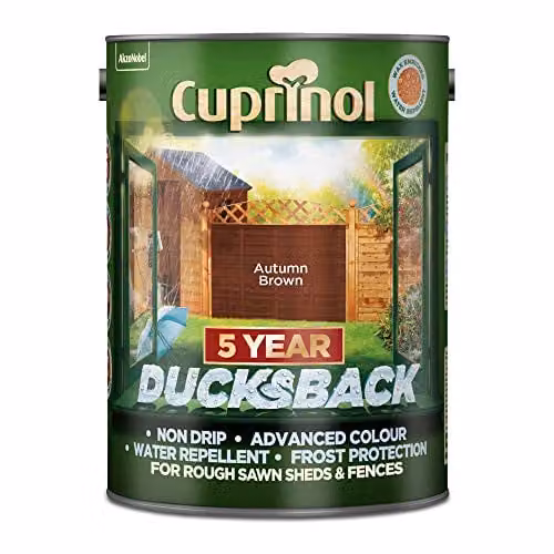 Cuprinol Ducksback Shed and Fence Paint, Autumn Brown, 5 l – 2