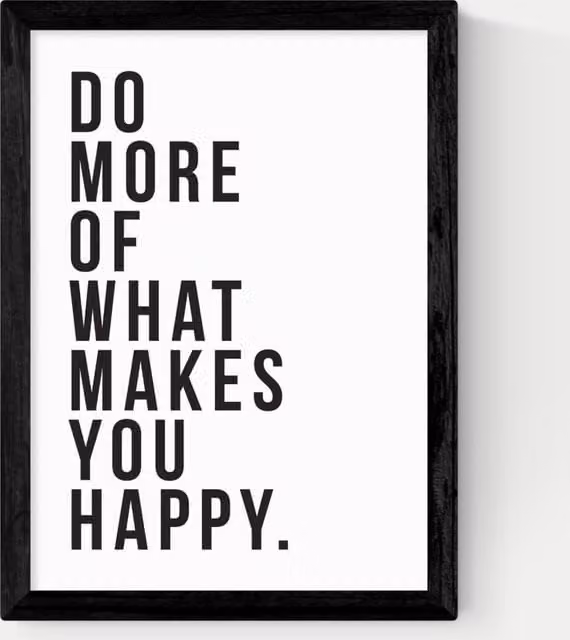 East End Prints Do More Of What Makes You Happy Typography Framed Wall Art in Black and White