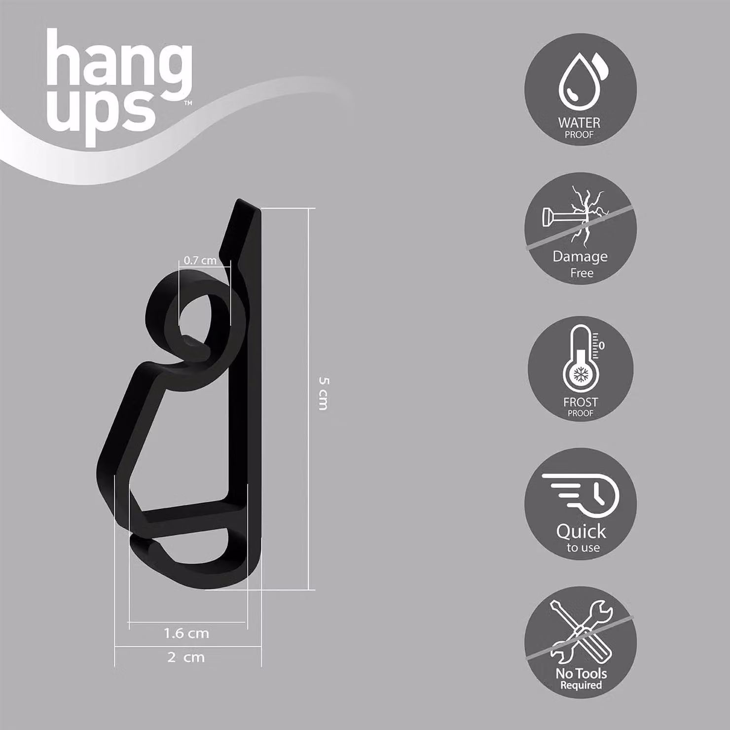 Hangups Black Gutter and Shingle Hooks, 50 Pack – 3