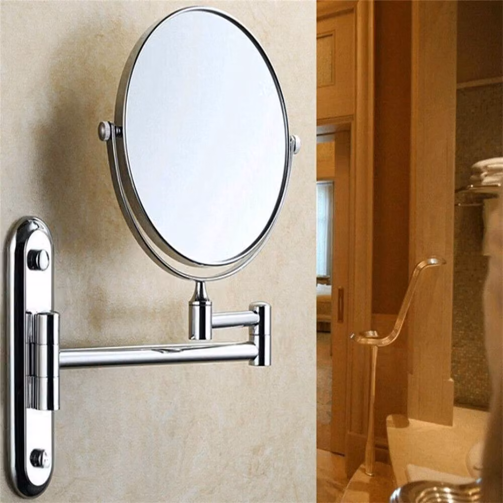 FLAVORA Silver Wall Mounted Round Magnifying Shaving and Makeup Mirror with 10x Magnification, W/D/H: 20.32 x 15 x 100 cm – 2