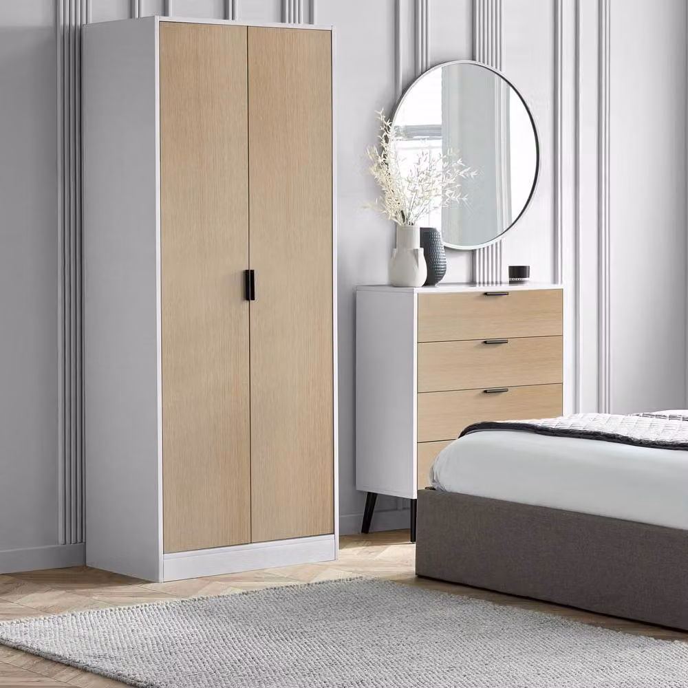 Cheshire Premium Arden 2 Door Wardrobe in White and Oak – 2