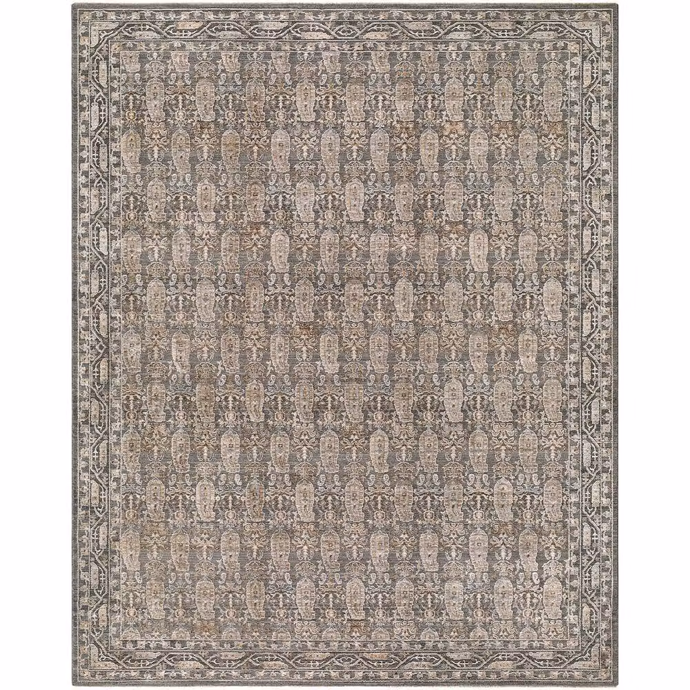Livabliss Arda Vintage Boho Fringe Living Room Rug in Green, Grey and Brown, W: 200 cm, D: 290 cm – 2