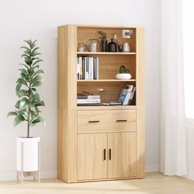 Berkfield Home Sonoma Oak Highboard in Brown
