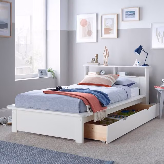 Bedmaster Faye White Solid Wood Storage Bed