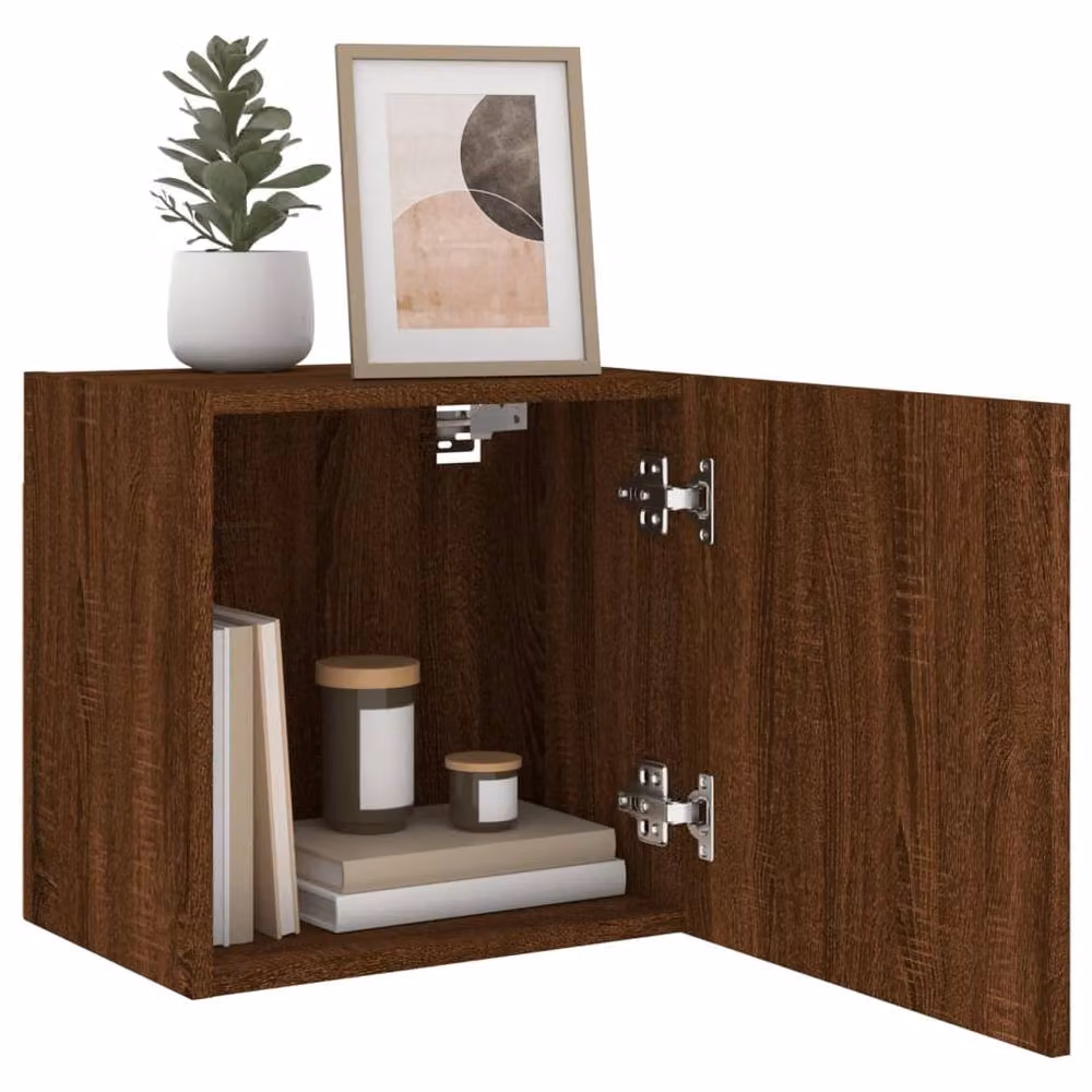 Berkfield Home Set of 2 Brown Oak TV Wall Cabinets, W/D/H: 40.5 x 30 x 40 cm – 4