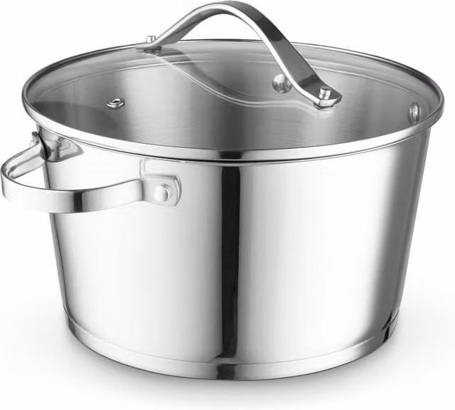 Tower Good Food in partnership 24cm Casserole in Silver with Glass Lid – 1