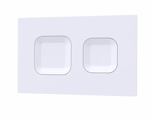nuie XTY009PS1 Modern Dual Flush Plate with Square Buttons, Matt White, W: 267 mm, D: 170 mm, H: 11 mm