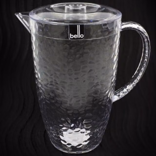 Bello Transparent Plastic Pitcher with Lid, 2L