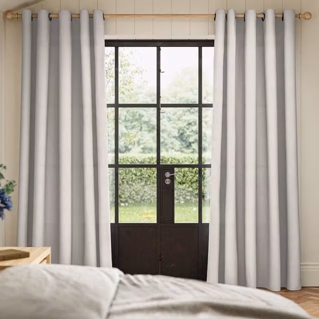 Ante Decor Celest No Joins Sheer Made To Measure Eyelet Curtains in White