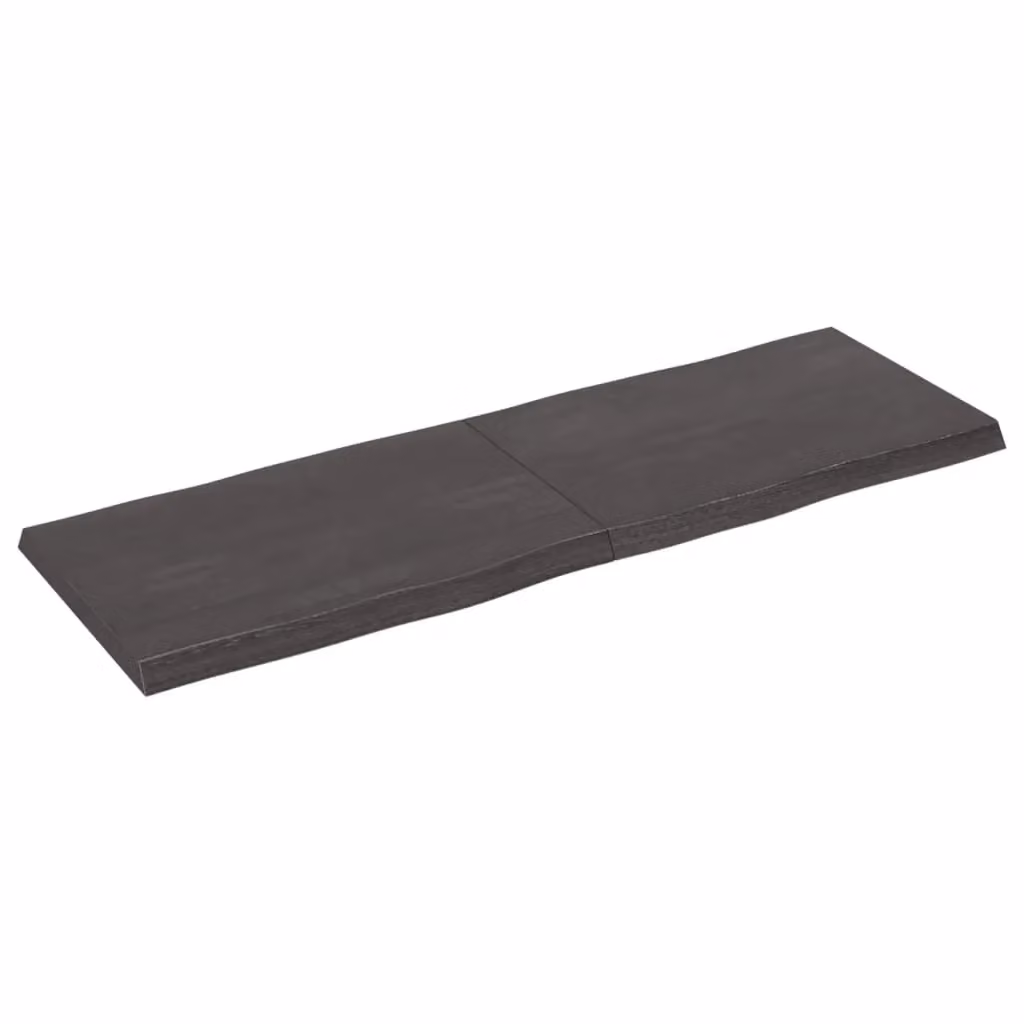 Berkfield Home Table Top Live Edge Solid Wood Countertop in Dark Grey and Brown, W: 120 cm, D: 40 cm, H: 2-4 cm – 2