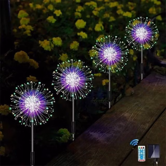 Kelvenix Set of 4 Multicolour RGB LED Solar Garden Lights in Black