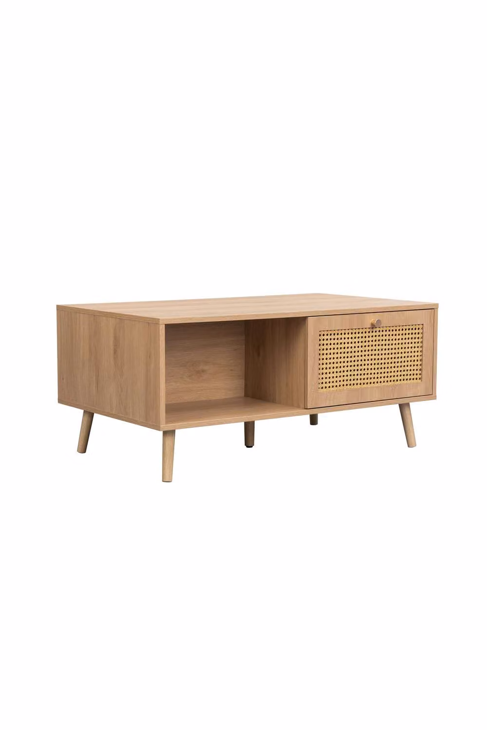 Birlea Croxley Oak and Rattan Coffee Table in Brown – 5