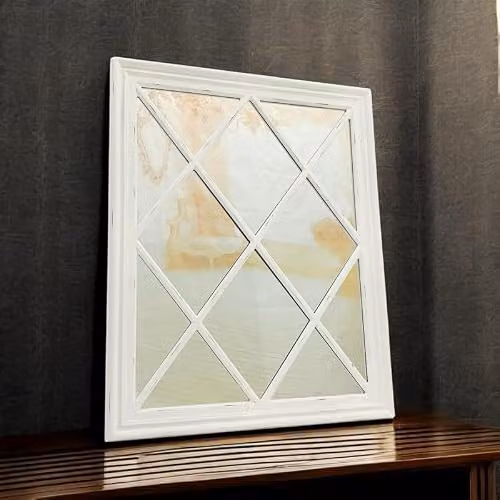 Minster Modern Rectangular Framed Wall Mirror, White, W: 80 cm, H: 100 cm, D: 5 cm – 2