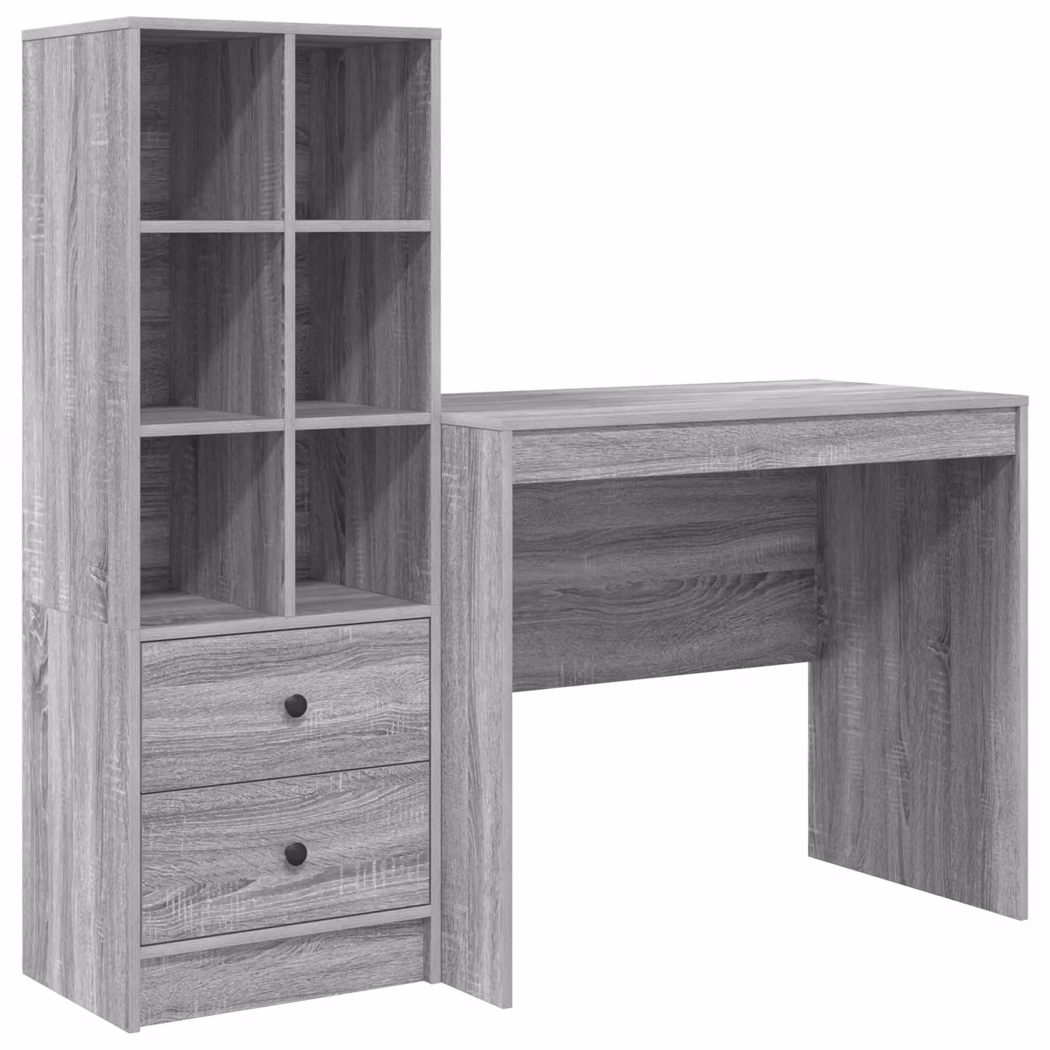 Berkfield Home Modern Writing Desk with Storage in Grey Sonoma and Green – 2