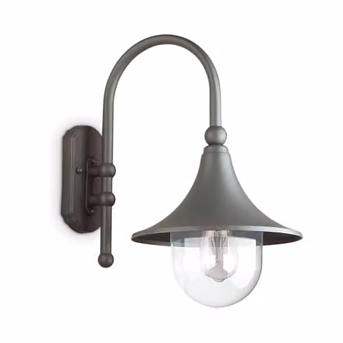 Netlighting Cima Outdoor Dome Wall Lantern in Anthracite and Black with E27 Bulb Holder, IP43 – 1