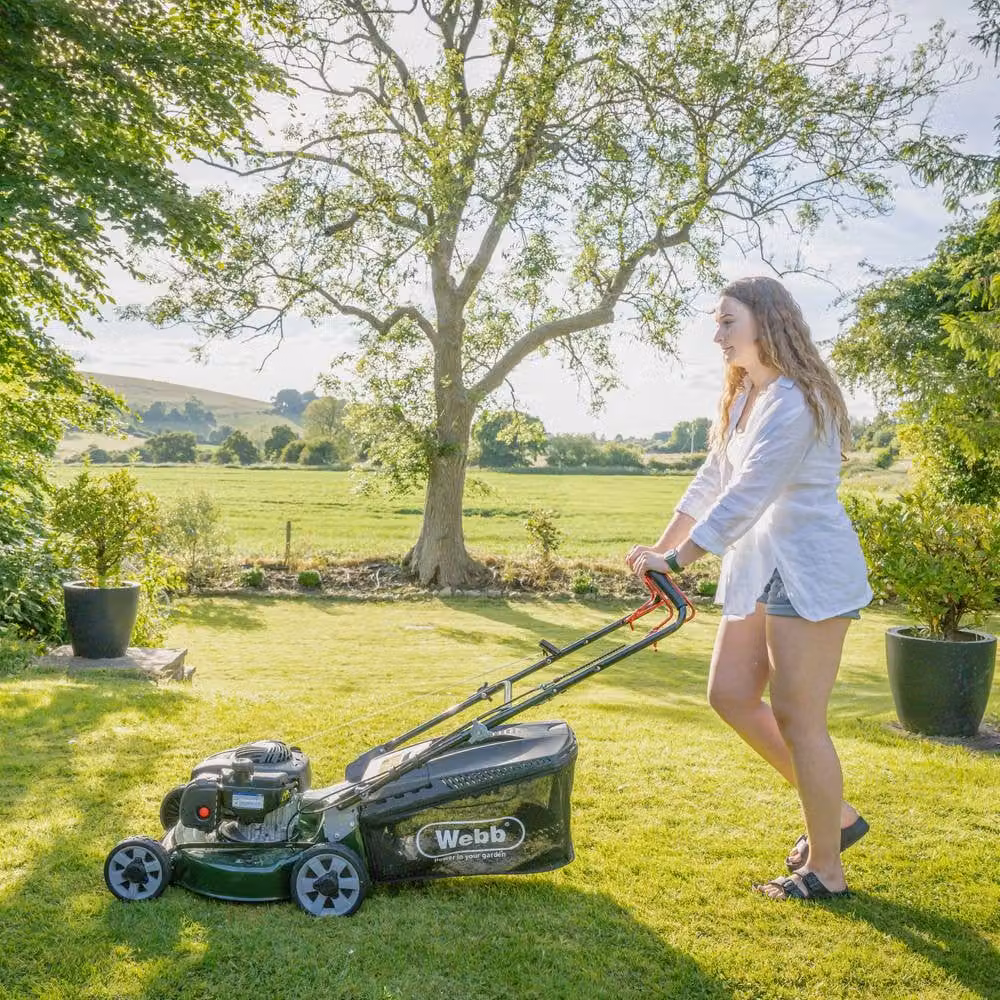 Webb Supreme 46cm Petrol Rotary Lawnmower in Green with 65L Collection Bag – 5