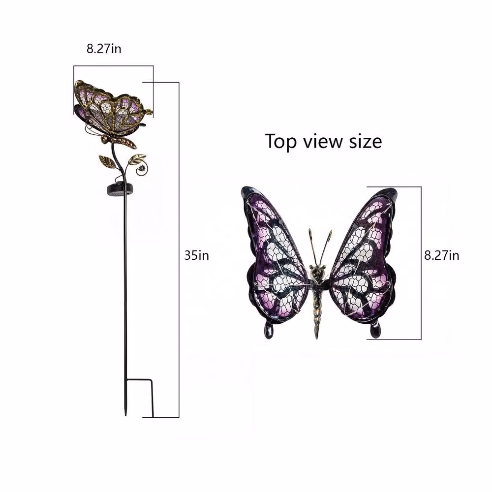Bright Zeal Solar LED Butterfly Garden Stake Light in Pink, Purple and Multicolour – 5
