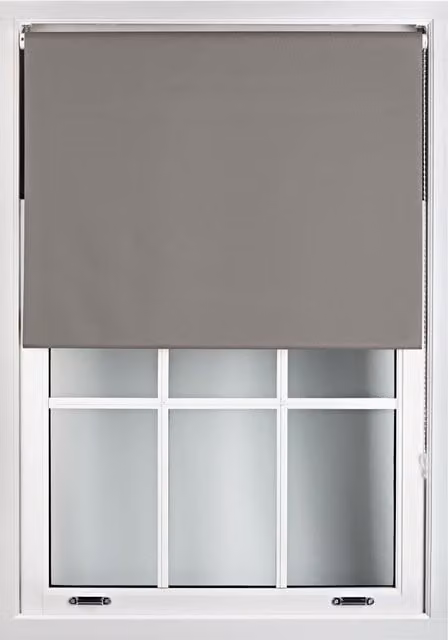 Furnished Grey Blackout Roller Blinds, Thermal Insulating and UV Resistant Polyester Window Shade, Width: 190 cm, Drop: 165 cm