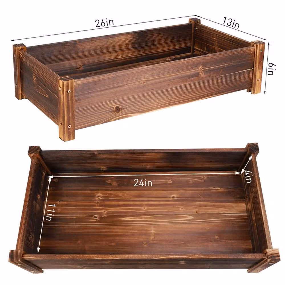 Kelvenix Large Wooden Raised Garden Bed for Vegetables and Herbs, Brown – 2