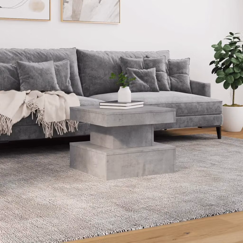 Berkfield Home Modern Square Coffee Table with LED Lights in Grey, W/D/H: 50 x 50 x 40 cm – 4