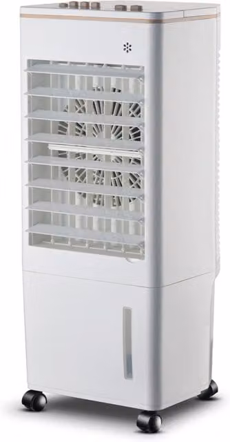 Jack Stonehouse Portable Evaporative Ice Water Air Cooler with 3-Speed Fan and Oscillation, White, 8L